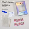 TENPAL Duckbill Shape Handmade Press On Nails Kit,Pink French Floral