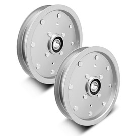 2Pcs Idler Pulley Fit for John Deere AUC10172 15959 Z335E Z525E Z535M Z535R Z540M Z540R ZTrak, Lawn Mower Deck Flat Belt Pulley