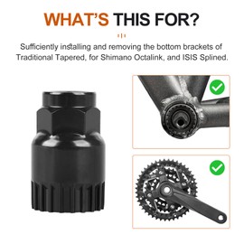 Varstrom Bicycle Bottom Bracket Remover, Tool Crank Puller Remover, Universal 20 Tooth Bottom Bracket, Inner Bearing Key for Bottom Bearing, Essential Bicycle Repair Tool