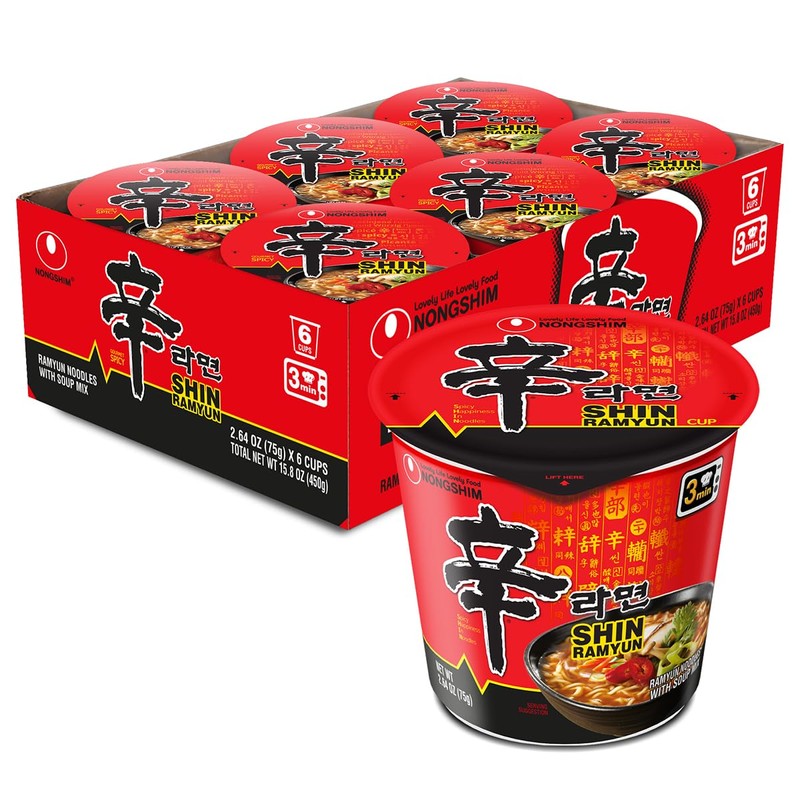 Nongshim Shin Ramyun Cup of Noodles, Spicy Signature Korean Instant