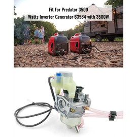 Carburetor Carb Assy Fit for Predator 3500W Inverter Generator 63584 Compatible with Honda Generator Parts EU3000IS Replace 16100-Z0V-D12 16100-ZL0-D65 16100-ZL0-D66