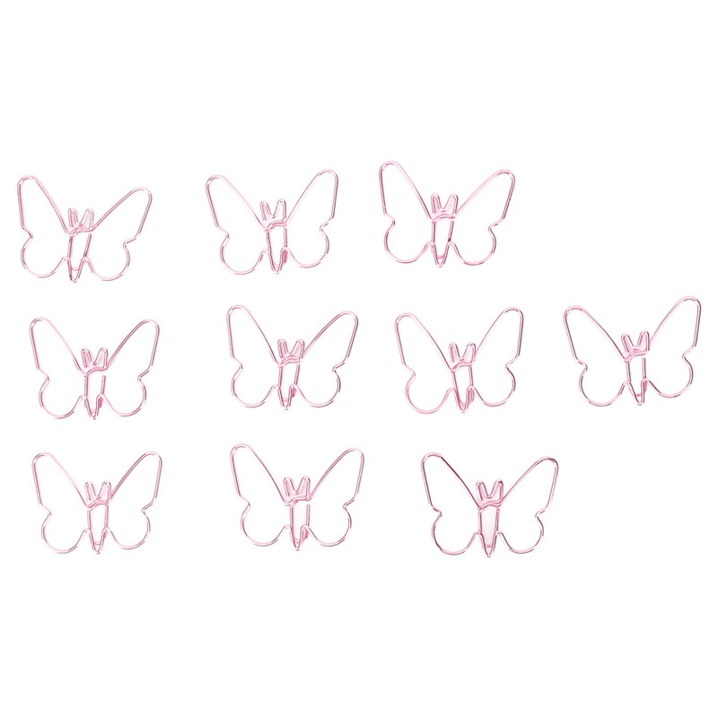 100 Pcs Shaped Paper Clips Pink Butterflies Shape Metal Cute