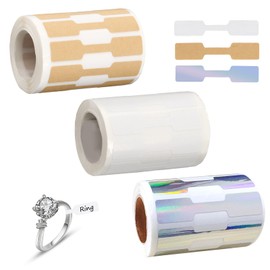 1500 PCS Jewelry Price Tags, Jewelry Tags for Pricing, Easy Peel Off, Self-Adhesive White Blank Price Stickers, Suitable for Bracelets, Necklaces, Earrings, Clothing Display (500 Labels/Roll)