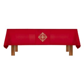 Christian Brands J0943RED Altar Frontal and Holy Trinity Cross Overlay Cloth, Set of 2