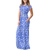 AUSELILY Women's Short Sleeve Loose Plain Casual Long Maxi Dresses
