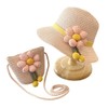 OPVXZAD Straw Hat and Small Bag Set Flower Visor Sun