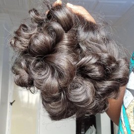Raw Hair Raw Indian Temple Hair Burmese 12a Grade High Quality Double Drawn Raw Virgin Cuticle Aligned Hairstyle: 1, color: bonnet, Stretched Length: 22"