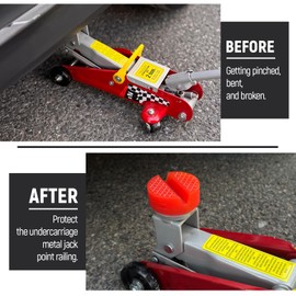 Polyethylene Jack Pad for Trolley Floor Jack Disk Pad Adapter Pinch Weld Jack Adapter Anti-Slip Rail Frame Support Block Jack Stands Pads,2Pcs,Red