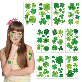 70 Pcs St Patricks Day Tattoos 10 Sheet Shamrock Temporary Tattoos For Kids Adults Irish Party Favor Accessories Makeup Kit（St. Patrick's Day）