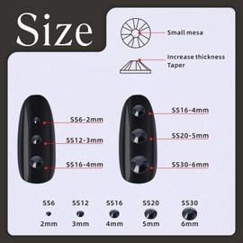 2500pcs 5mm Resin Rhinestones Bulk,Nail Art Rhinestones Kit with Wax Pencil,Flatback Round Jelly Rhinestones Gems Crystals for Nail Art DIY Crafts Clothes Shoes Bags(Black)