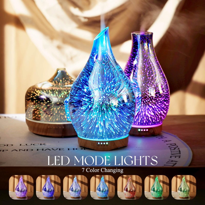 Porseme 280ml Essential Oil Diffuser, Aroma Ultrasonic Humidifier with Remote