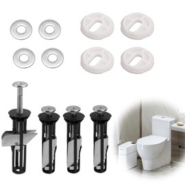 4Pack Stainless Steel Toilet Seat Fittings Kit Heavy Duty Seat Fastener Bolts with Gaskets for Blind Holes Screws Replacement Kit Universal Fit for All Toilets