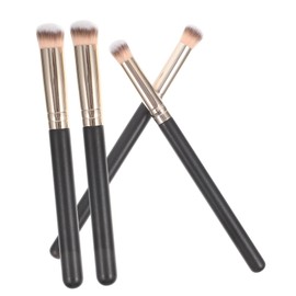 FRCOLOR 4Pcs Concealer Brush Wooden Handle Angled Makeup Brush for Nose Contour Powder Application Concealer Makeup Tools for Professional Use