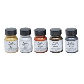 Angelus - Kit consisting of 5 Metallic Colors - Colors for Leather and Fabric - 29.5 ml