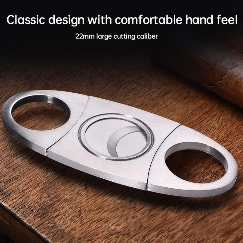 Cigar Cutter Guillotine, Stainless Steel Smooth Cigar Clippers Double Cut