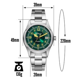 ADDIESDIVE Men's Analogue Automatic Watches for Men Pilot Watch Aviator H2