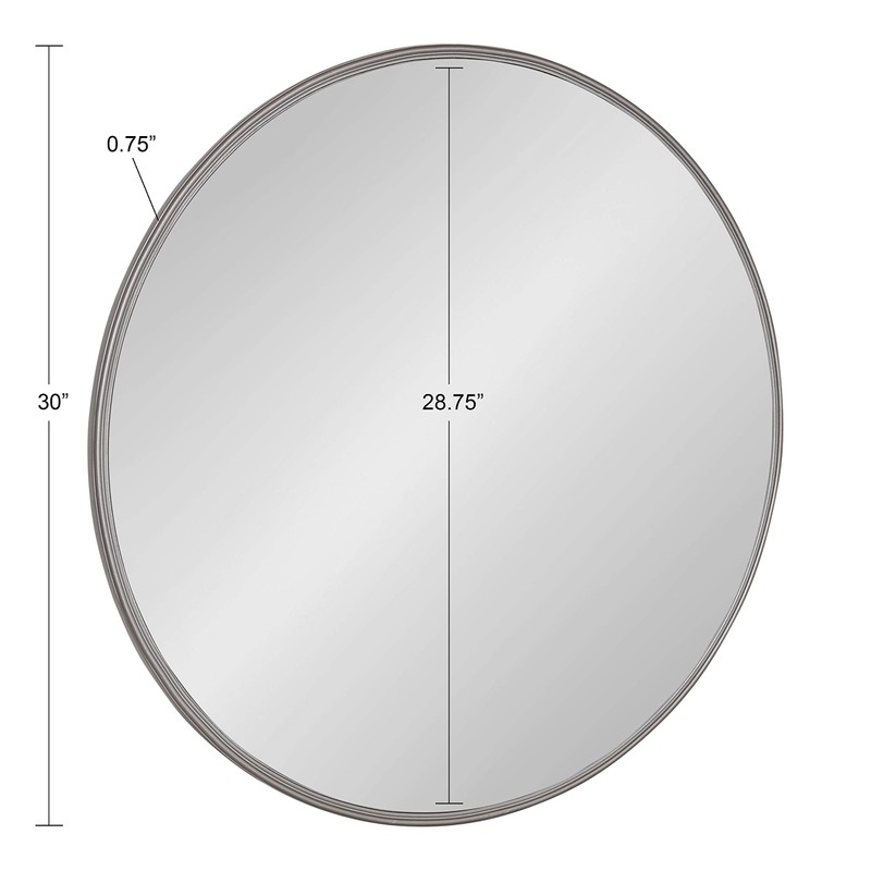 Kate and Laurel Caskill Framed Wall Mirror, 30 Inch Diameter,