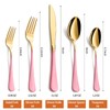 Lekoton 20 Piece Gold and Pink 18/0 Flatware Utensil Set