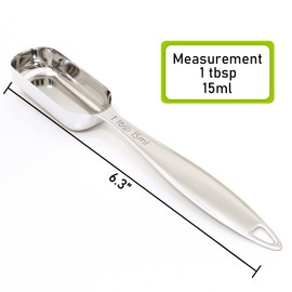 BERYLER 1 Tablespoon(15 mL | 3 Teaspoon | 1/16 Cup | 1/2 Oz.) Single Measuring Spoon, Stainless Steel Rectangular Individual Measuring Spoons, Long Handle Measuring Spoons Only