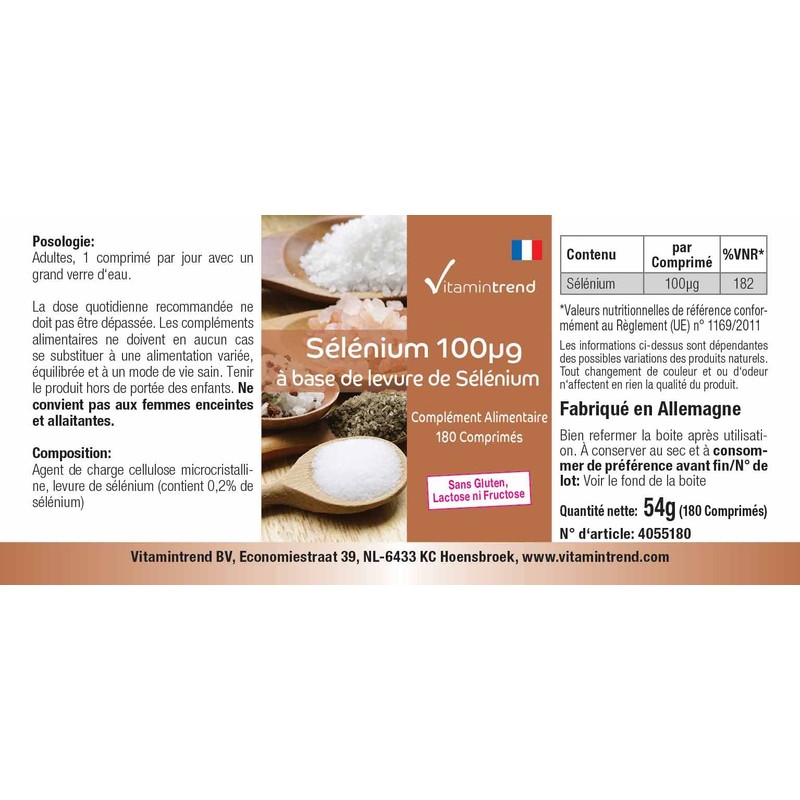 Selenium 100 mcg – 180 Tablets – For 6 Months