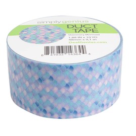 Simply Genius (Single Roll) Patterned Duct Tape Roll Craft Supplies for Kids Adults Colored Duct Tape Colors, Shimmery Mermaids