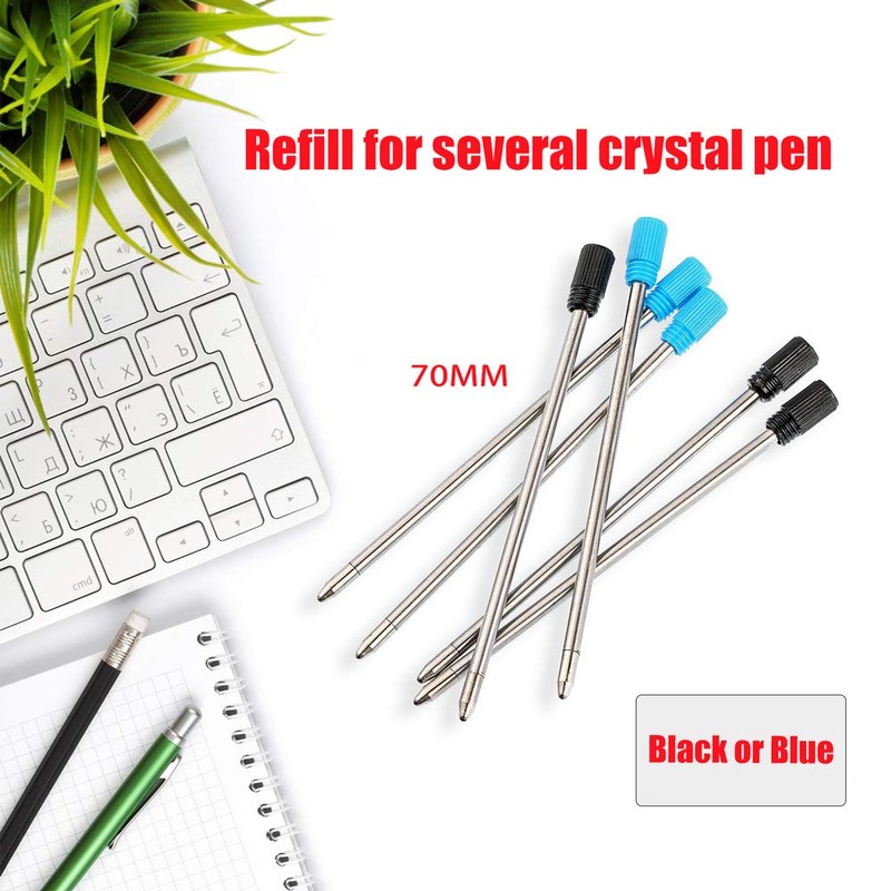 Touch Futu 10x Black/Blue Ink Refill 70mm/7cm Ballpoint Replacement for