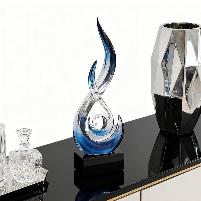 XGZY 15inch Flame Sculpture: Resin Flame Shaped Art Decoration, Suitable