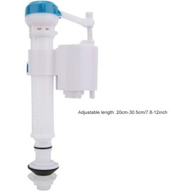 Válvula de Llenado con Botón Pulsador, Sifón de Cisterna de Doble Descarga, Longitud Ajustable y Bola de Elevación Propia para Tanque de Inodoro, (Válvula de entrada de agua de