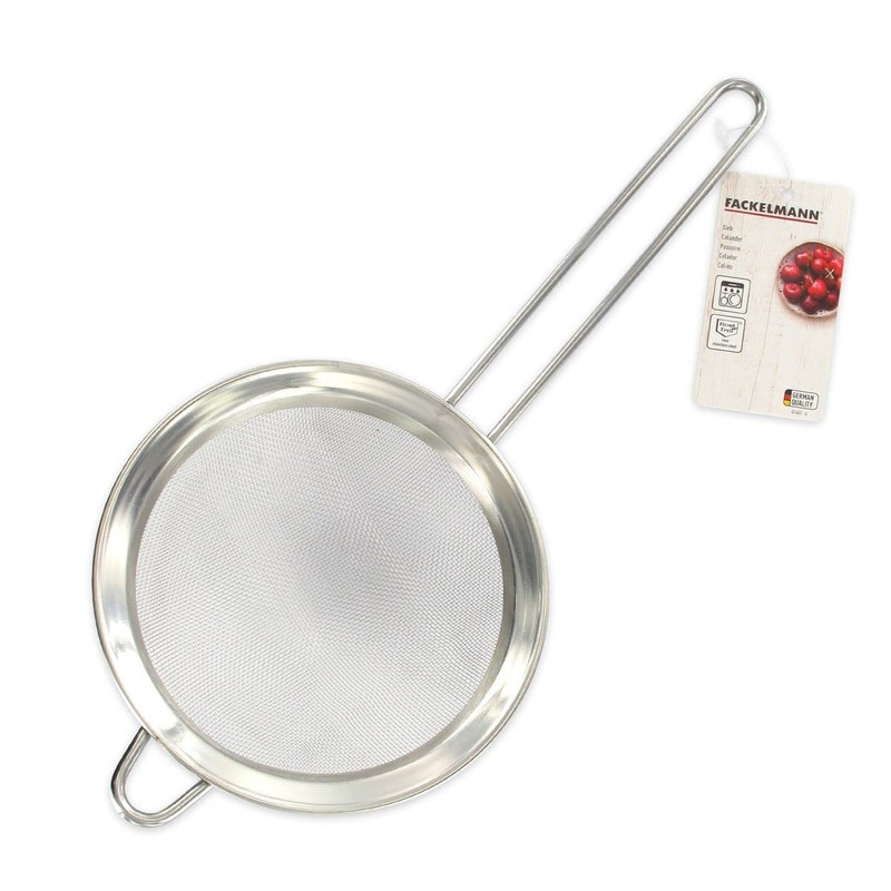Fackelmann Sieb Ø 15 cm, Küchensieb aus Edelstahl, feinmaschiger Seiher