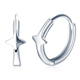 VIKILEE 925 Sterling Silver Women's Earrings Meteor Stars Big Dipper Shape Inlay Suitable for Friends Girlfriends Hypoallergenic (Small Dimension), Silver