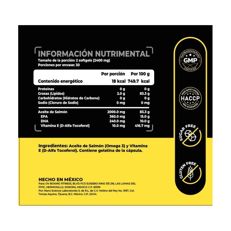 Omega 3 Bright, Suplemento de Aceite de Salmón, 2000mg por