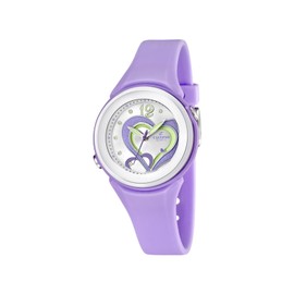 Calypso Women's Quartz Watch with Silver Dial Analogue Display and Purple Plastic Strap K5576/4