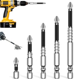 6 Pcs High Magnetic Screwdriver Drill Bit Set, Magnetic Screwdriver Bits, Electric Screwdriver Bits, for DIY Projects, Furniture Assembly, Car Repair & General Maintenance, 25, 50, 65, 70, 90, 150mm