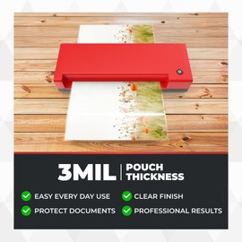 VViViD Premium Thermal Lamination 3Mil Pouches, for Thermal Laminators, 9” x 11.5” Letter Size (33 Pack)