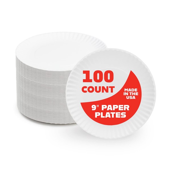 Hygloss Products 69109 Paper Plates (69109), 9", 100 Pcs