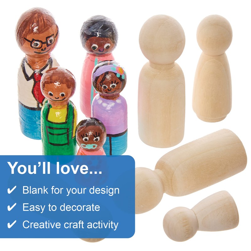 Baker Ross FX883 Wooden Family - Pack of 10, Wooden
