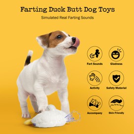 Fuzzwoof Hilarious Farting Duck Butt Plush Dog Toys, Emit Funny Farting Sounds, Funny Puppy Toys | Cute Stuffed Plush toys for Small Medium Large Dogs, Puppy Dog Toys for Accompany and Anxtiety Relief