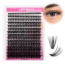 Cluster Lashes 300Pcs Mix 8-20mm individual lashes 40D C Curl Lash Clusters DIY Eyelash Extensions Wispy Individual Lash Extensions Thin Band Soft Eyelash Clusters to Use at Home (40D-0.07-C,8-20mm)