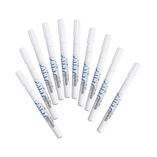 Mitsubishi Pencil Paint Markers, Fine Point, White, 10 Count PX21.1