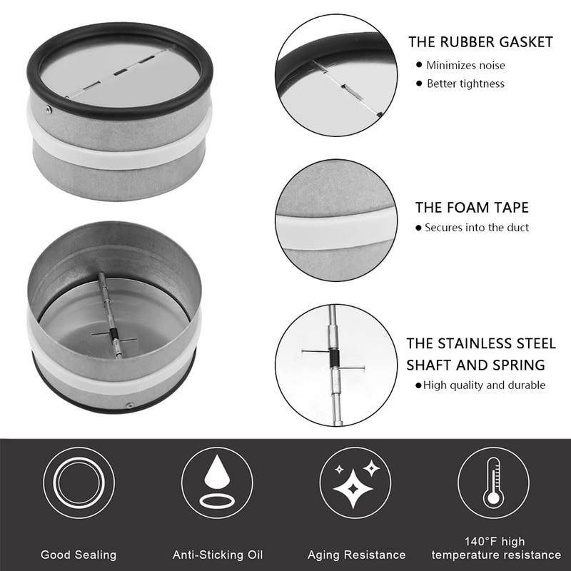 Insert check valve with sealing rubber backflow flap 100 mm