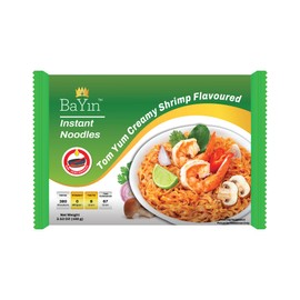 Bayin Instant Noodles - Non Fried - Dry 3.53oz (100g) Pack of 2 (Tom Yum Creamy Shrimp Flavored, 2)