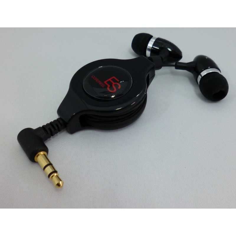 エクセルサウンド 巻き取り式アルミハウジングカナルヘッドホン ブラック EH-R37 BK