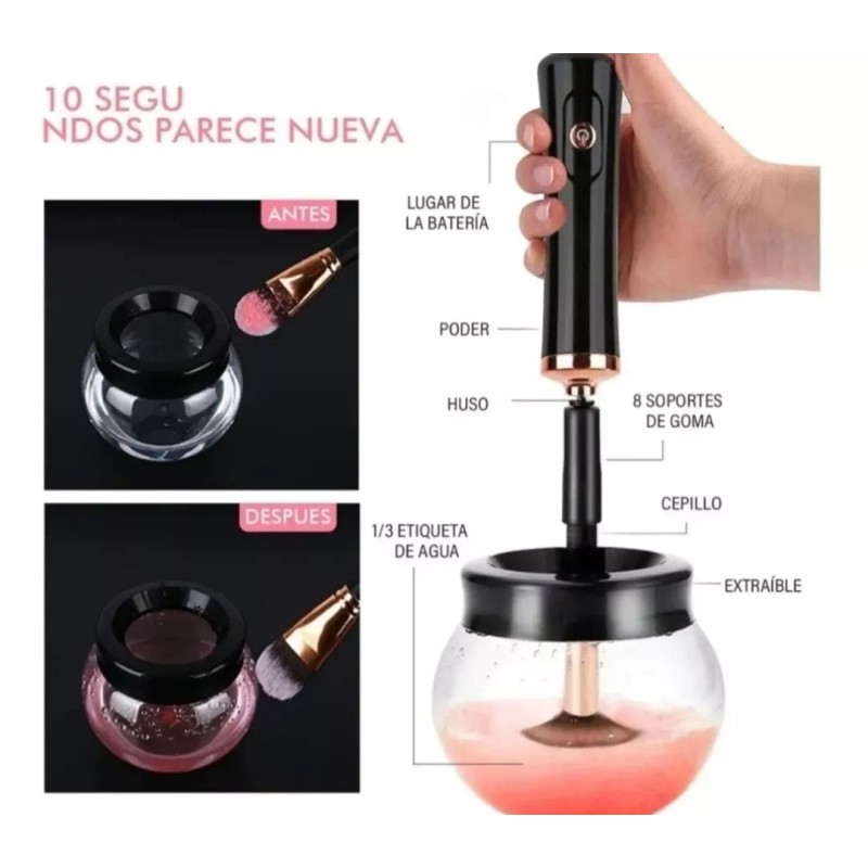 Cleaner Limpiador Eléctrico Automatico Lava Brochas Maquilla