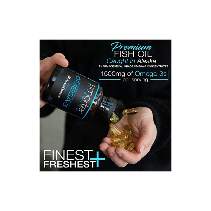 Smartervitamins Aceite de Pescado Omega 3 Smarter (Paquete de 5)