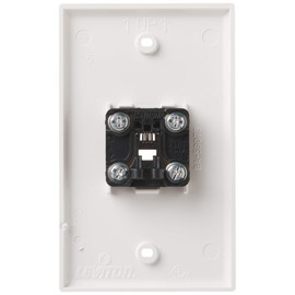 Leviton Standard Telephone Wall Jack, 6P4C, Screw Terminals, 40249-W, White