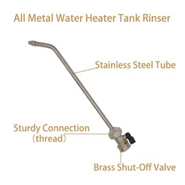 All Metal RV Water Heater Tank Rinser | RV hot water tank flush wand | Cleanses and Removes Sediment from the Bottom of RV Water Heater |Extends Life of RV Water Heater (17 inch)