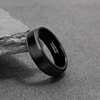 Titaniumcentral Men's Women's Black Tungsten Carbide Brushed Engagement Rings Wedding