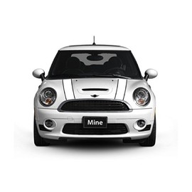 The Pixel Hut GS00222 White with Black Border Hood Stripes for Mini Cooper and S R50 R52 (2002-2006)