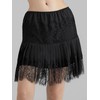 Women Lace Tiered Mini Skirt Summer Elastic Pleated Lace Trim