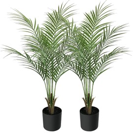 Artificial Palm Plant 3FT Fake Palm Tree with 9 Trunks Perfect 36inch Faux Tropical Palm Plants in Pot for Indoor Outdoor House Home Office Garden Modern Decor Housewarming Gift (2 Pack)